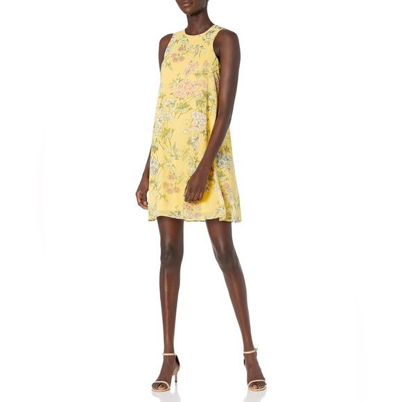 Tommy Hilfiger Yellow Floral Women's Trapeze Dress NWT 99.00 - Picture 1 of 8